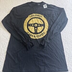 Cars and coffee Las Lomas men's M graphic, long sleeve T-shirt NWOT medium